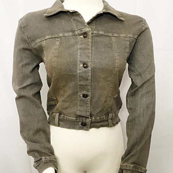 Vintage Gray Dirty Wash Denim Stretch Jacket - Picture 2 of 8